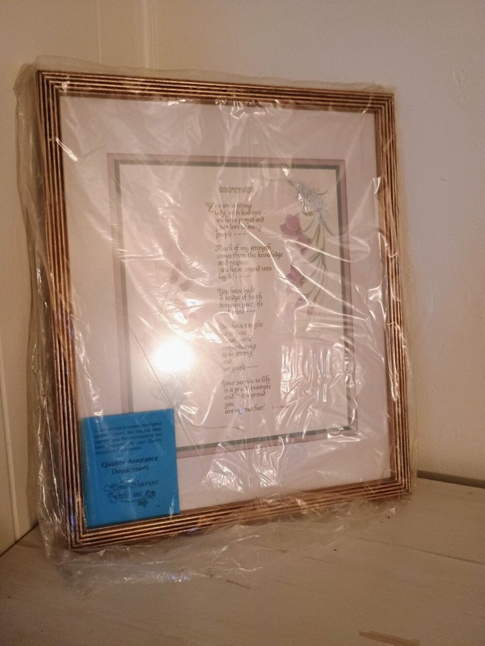 Vintage home interior mother poem framed art